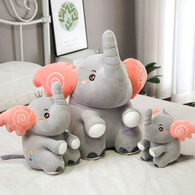 （HOT) ตุ๊กตาลูกช้างตุ๊กตาลูกช้างน่ารักตุ๊กตาเตียงหมอนนอนตุ๊กตาผ้าขนาดกลางของขวัญวันเด็ก