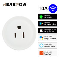 Herepow WiFi สมาร์ทเสียบสหภาพยุโรปสหรัฐอเมริกาสหราชอาณาจักรอะแดปเตอร์ไร้สายการควบคุมเสียงระยะไกลพลังงานการตรวจสอบ O Utlet เวลาซ็อกเก็ตสำหรับ Alexa