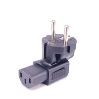 Eu To C13อะแดปเตอร์ปลั๊กแปลงไฟ16a250v ยุโรป Pround 2 Pins 4.8Mm Schuko Type F ตัวแปลงสายดินสำหรับเปลี่ยนปลั๊ก