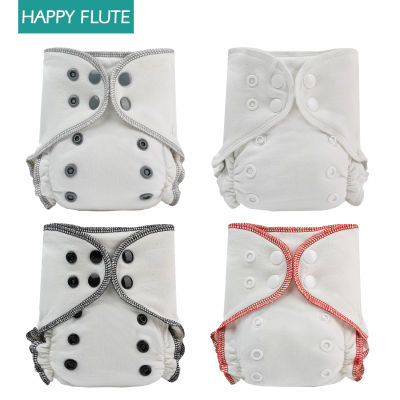 Happy Flute ผ้าอ้อมเด็กแรกเกิดผ้าฝ้ายอินทรีย์ Tiny AIO ผ้าอ้อมซักได้ Double Gussets สำหรับทารก 3-5 กก.-zptcm3861