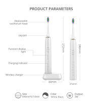 2023ใหม่โซนิคแปรงสีฟันไฟฟ้าสำหรับผู้ใหญ่สั่นอัตโนมัติไวท์เทนนิ่ง IPX7กันน้ำ2หัวแปรงฟันชาร์จไร้สาย