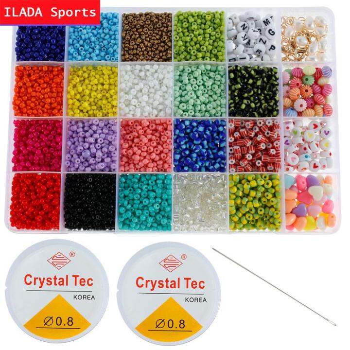 Mini Glass Seed Beads Kit DIY Alphabet Letter Beads Set Children Adults ...