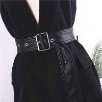 Fashion Luxury Width Black Leather Belts for Women Corset Belt Trench Coat Fur Clothing Ladies Strap Female Waistband Belts