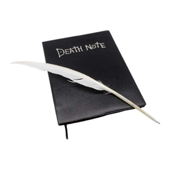 A5 Anime Death Note Notebook & Feather Pen Set Leather Cover Book ...