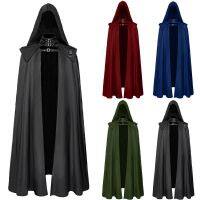 2023High quality new style Medieval Hooded Jacket Gothic Coat Long Trench Halloween Devil Wizard Death Cloak Robe Cloak