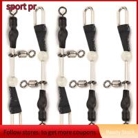 SPORT PR 10PCS เงินสีดำ ขั้วต่อสายเบ็ดตกปลา 3ทางค่ะ เหล็กไร้สนิม วงแหวนกลิ้ง ทนทานต่อการใช้งาน กระบอกทองเหลือง อุปกรณ์ตกปลาสำหรับตกปลา