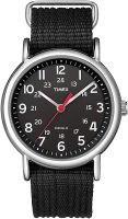 Timex Unisex T2N647 Weekender 38mm Black Nylon Slip-Thru Strap Watch