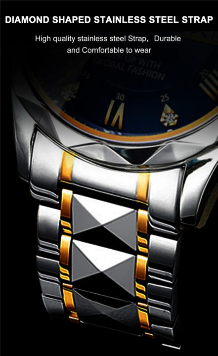 aylwbk-นาฬิกาข้อมือสำหรับผู้ชาย-poedagar-ของแท้นาฬิกาข้อมือผู้ชาย9931นาฬิกาสแตนเลสสติลคู่ปฏิทินควอตซ์นาฬิกาข้อมือผู้ชาย-pk-olevs