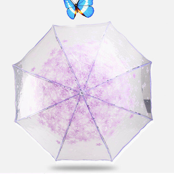 fashion-automatic-cute-sakura-rain-umbrella-transparent-three-fold-umbrella-cherry-blossom-mushroom-sakura-umbrella-rain-gear