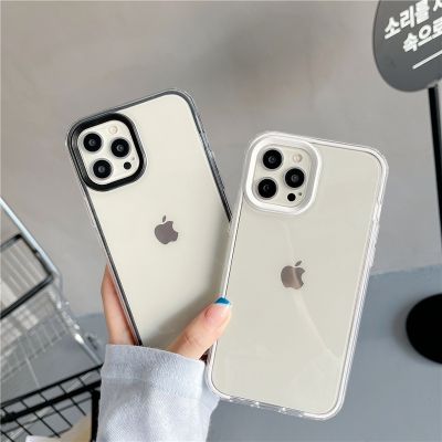 （cold noodles）กรณีโทรศัพท์สำหรับ iPhone X XR XS Max 11 12 Pro Max ใสเคส NFC กล้องเลนส์คุ้มครองปกอ่อนลูกอมสี