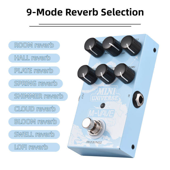 M-VAVE Guitar Effect Pedal Digital Reverb Pedal Digital Modeling ...