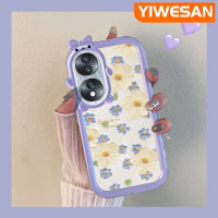 YIWESAN เคสเคสสำหรับ Honor 70 5G เคสจิตรกรรมภาพการ์ตูนเคสมือถือซิลิโคนใสลายดอกเดซี่เคสเลนส์กล้องถ่ายรูปสัตว์ประหลาดน้อยน่ารักที่สร้างสรรค์ใหม่เคสใสกันกระแทก