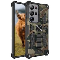 Military Camouflage Shockproof Case For Samsung Galaxy S23 Ultra S22 Plus S21 FE A14 A34 A54 A04E A13 A33 A53 Kickstand Cover Phone Cases