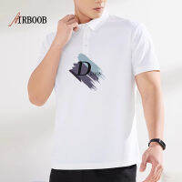 AIRBOOB เสื้อยืดแขนสั้นสำหรับผู้ชาย POLO เสื้อยืดเสื้อยืดฝ้ายบริสุทธิ์ฤดูร้อนลำลองคอโปโลทรงหลวมไซส์