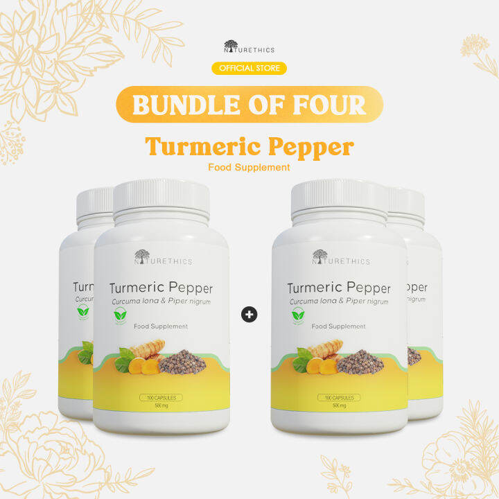 Naturethics Turmeric Black Pepper Capsules Bundle of 4 for Liver Health