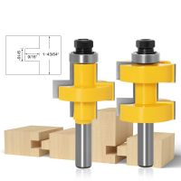 2PC / Set 1/2－12.7MM 12MM 8MM Shank Milling Cutter ไม้แกะสลักลิ้นขนาดใหญ่ร่องประกอบข้อต่อ Router Bit Set 42mm Stock