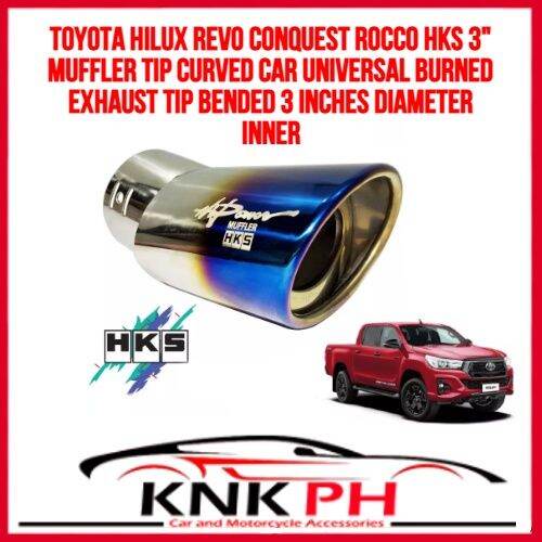 Toyota Hilux Revo Conquest Rocco HKS 3 MUFFLER TIP Curved Car Universal