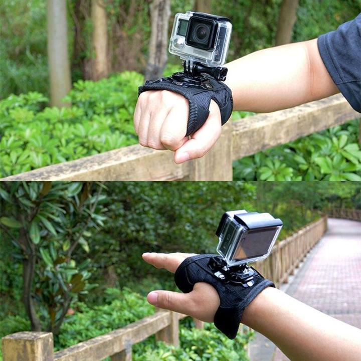 360ถุงมือสายคล้องมือหมุนได้สายรัดข้อมือขาตั้งกล้องโกโปรข้อมือขายึดกล้องโกโปรฮีโร่7-6-5-4-3สำหรับ-go-pro-sjcam-sj4000