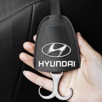 NEW 1PC Hyundai Logo Hanger Hook Leather Cover Interior Accessories 汽车挂钩 Grand Xcent Elantra Sonata Tucson Santa ting