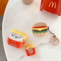 Hamburger fries Silica gel earphone shell earphone Case for Apple Airpods 1 / 2 / 3 Wireless Bluetooth Headphone Airpods pro Earphone Full Protective Cover Cases Accessories Coque Casing