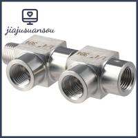 JIAJUSUANSOU 2ชิ้น1/4 "304สแตนเลสท่อชุดติดตั้งเงิน304สแตนเลสเชื่อมต่อท่อแรงดันสูงต้านทานการกัดกร่อนด้ายหญิง/ด้ายชายท่อพลาสติกตัวผู้ตัวผู้