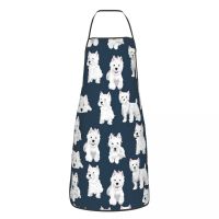 Westie Apron Unisex Funny Kitchen Bibs Polyester Household Cleaning Pinafore