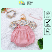 BD13 Body yếm áo liền quần hồng Riokids Thiết kế cao cấp cho bé gái sơ