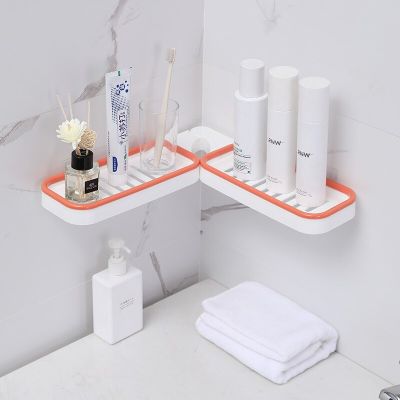 Punch-free Bathroom Revolving Rack Wall-mounted Toilet Washstand Kitchen Wall Storage Rack Sponge Holder Bathroom Accessories Bathroom Counter Storage