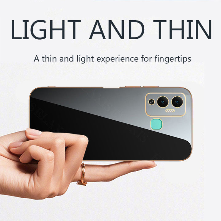 สำหรับ-infinix-ร้อน12เล่นโทรศัพท์กรณีหรูหราชุบตรงขอบนุ่มปลอกกันกระแทกปกหลัง