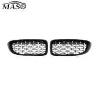 2Pcs Glossy Black รถกันชนหน้า Kidney Grill Grille Diamond Shape จัดแต่งทรงผม Racing Grill สำหรับ BMW 4 Series F32F33F36 2014-2019