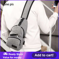 【one pis】กระเป๋าคาดอกผู้ชาย Sports Casual Messenger Bag กระเป๋าสะพายผ้าใบ