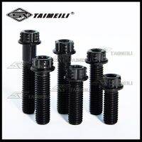 TAIMEILI 1 Buah Sekrup Aloi Titanium Sekrup Flens Kepala Plum BlackM6x20-40/M8x20 -40mmP 1.25/Sekrup Sepeda Motor