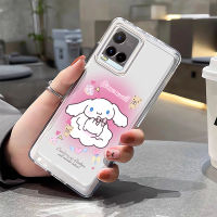 VIVO Y21เคส VIVO Y21 S Y33S Y21T Y33T เคส T1X พิมพ์ลายน่ารักซินนามอนการ์ตูนดิสนีย์สีชมพูไล่ระดับสีกันกระแทกป้องกันลายนิ้วมือนุ่มเคสโทรศัพท์ป้องกันเลนส์กล้องถ่ายรูปแบบใหม่