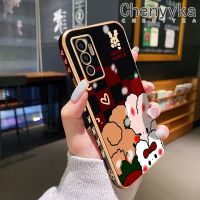 เคส Chenyyka สำหรับ Vivo V23e 5G เคส Y75 V23E ลายการ์ตูนกระต่ายโชคดีเคสโทรศัพท์กันกระแทกลายขอบเคสซิลิโคนแฟชั่นเคสคลุมทั้งหมดป้องกันเลนส์กล้อง