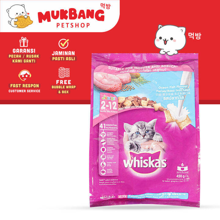 WHISKAS Dry Food Junior 450gr Freshpack Makanan Kucing Kitten Kering