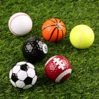 gohantee Novelty Creative Rubber Golf Balls 6 kinds of Pattern Golf Game Balls Similar Rugby Football Sports Champion Golf Balls