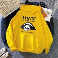 Panda Letter Print Sweatshirt Vintage Spring Women/Men Unisex Warm Carton Pullover Fashion Korean Haikyuu Plus Size Hoodies Tops Size Xxs-4Xl