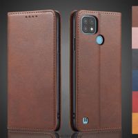 【CC】 Magnetic attraction Leather for C21 C21y C25Y Flip Cover Wallet Fundas Coque