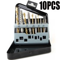 10PC set Screw Extractor Set Iron Box English Drill Extractor Set Gold Drill Extractor Black Box