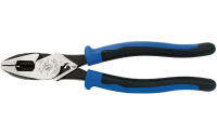 Klein Tools J2000-9NECRTP Side Cutter Linemans Pliers with Tape Pulling and Wire Crimping, High Leverage, 9-Inch Standard