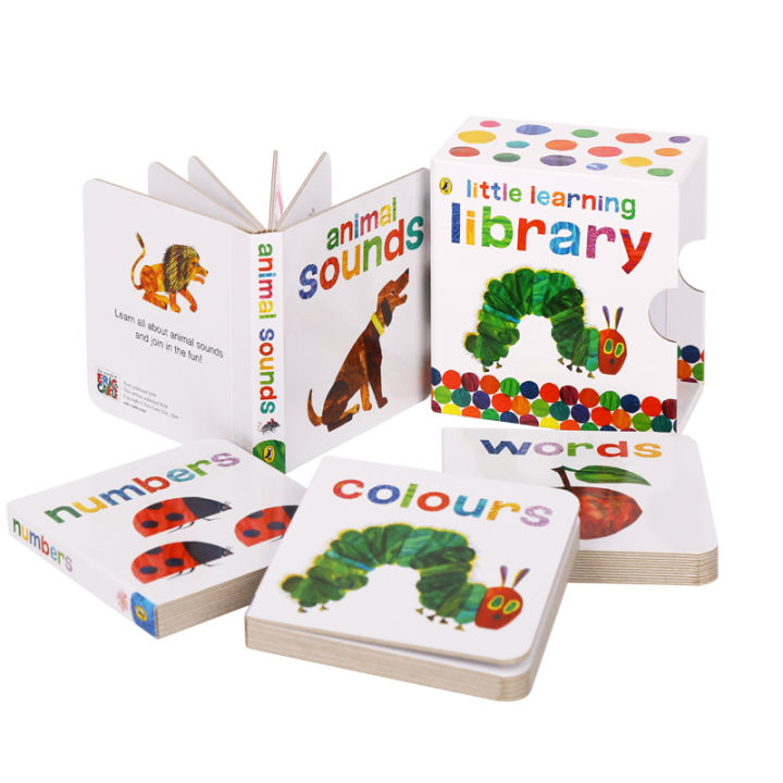 thousand-reading-childrens-book-point-reading-edition-hungry-caterpillar-small-library-4-volume-set-english-original-picture-book-aricarr-classic-0-3-year-old-childrens-vocabulary-enlightenment-point-