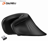 DAREU เมาส์ไร้สายแนวตั้งตามหลักสรีรศาสตร์2.4Ghz ผิวออปติคอล6ปุ่มเมาส์เล่นเกมส์สบายพร้อม DPI แบบปรับได้สำหรับคอมพิวเตอร์ Meimiao