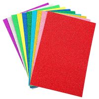 10pcs A4 Colored EVA Dust Sponge Paper DIY Handmade Scrapbooking Craft Flash Foam Paper Glitter Manual Art Materials Supplies Adhesives Tape