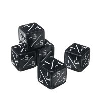 ；。‘【； 5Pcs Black Negative -1/-1 Black Dice Counters Interesting Outdoor School Activities Gaming Dice Set