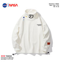 NASA เสื้อสเวตเตอร์คอเต่าสวมหัวสำหรับฤดูใบไม้ผลิและฤดูใบไม้ร่วงเสื้อคอตั้งสำหรับผู้ชายและผู้หญิงเสื้อผ้าคู่รักแบรนด์ยอดนิยม 2023 เสื้อแขนยาวสไตล์ญี่ปุ่น