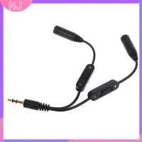 【HJ】 1ใน2 Out 3.5mm ชายถึง Double MONO 3.5mm FEMALE Headphone Y Splitter CABLE