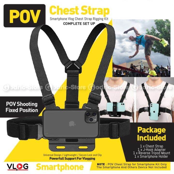 [Ready Stock] Universal Chest Strap Mount 5pcs set Adjustable Foto Tali