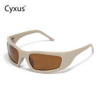 [ใหม่] Cyxus Y2K Futuristic Style Polarized Shades Cyberpunk Style Sunglasses Square Frame Sun Glasses UV Protection PC Frame TAC Lens Glasses Glasses Outdoor Holiday Eyeglasses Original Brand 1095