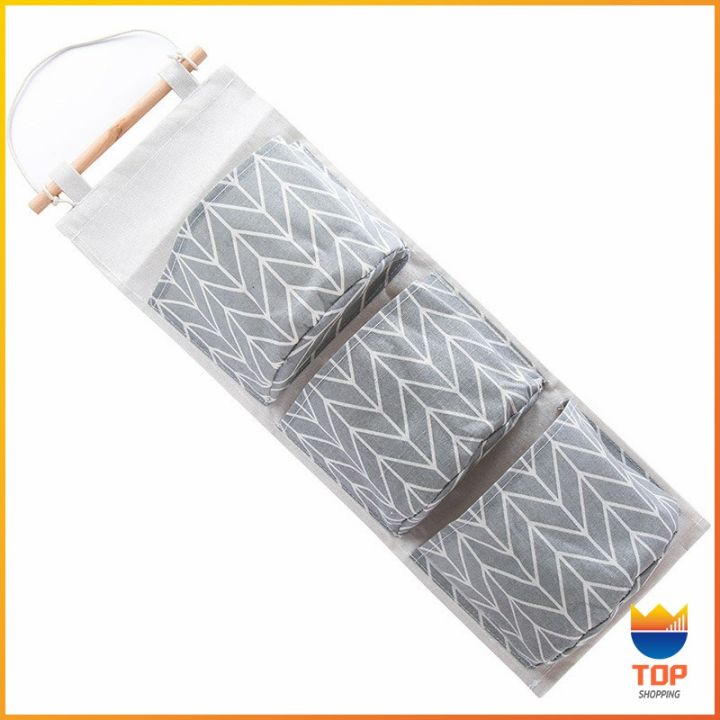 top-กระเป๋าผ้าลินนิน-เก็บของแบบ-3-ช่อง-แขวนผนัง-ถุงแขวนเก็บของ-แขวนผนัง-layer-wall-storage