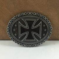 {EDDLYT} BuckleClub Retro Chopper Cross Biker Chain คาวบอยของขวัญเข็มขัดหัวเข็มขัด FP-03667 PEWTER เสร็จสิ้นสำหรับผู้ชาย4ซม. ห่วงกว้าง Drop Shipping